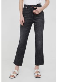 Wrangler jeansy WILD WEST GRANITE damskie high waist. Stan: podwyższony. Kolor: czarny #1