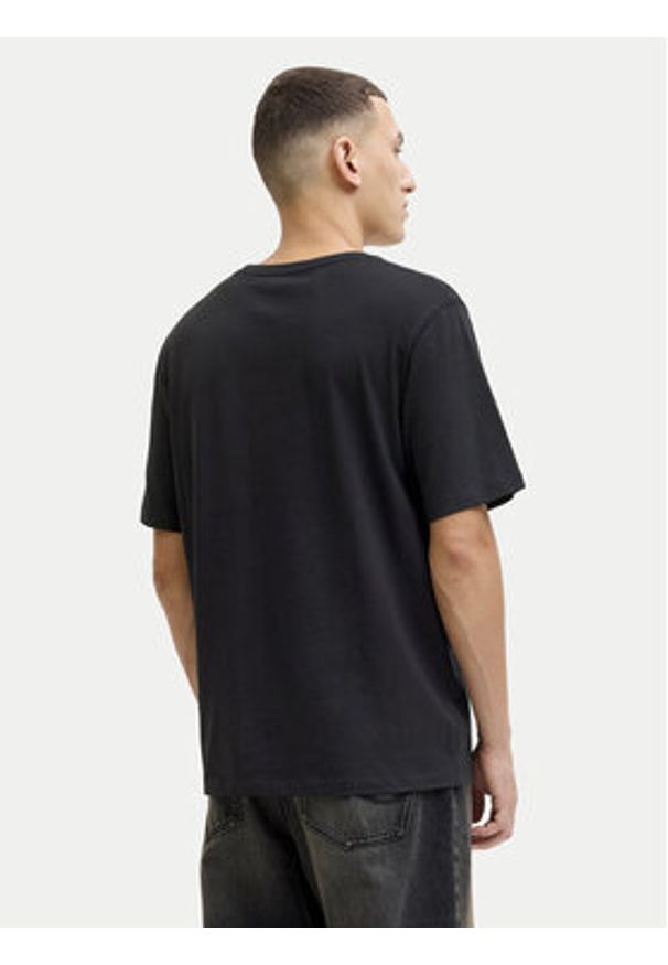 Jack & Jones T-Shirt Ejeff Logo 12288536 Czarny Regular Fit. Kolor: czarny. Materiał: bawełna