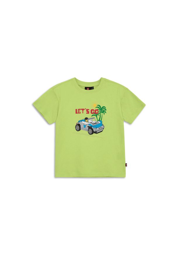 Koszulka Dziecięca Bio Bawełna LEGO Taffy 314 Limonkowa. Kolor: zielony. Materiał: bawełna. Długość rękawa: krótki rękaw. Długość: krótkie. Wzór: nadruk