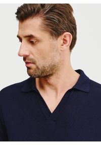 Pako Lorente - PAKO LORENTE – Męski sweter z kołnierzykiem polo. Okazja: na co dzień. Typ kołnierza: polo. Materiał: wiskoza, poliamid. Sezon: wiosna. Styl: casual #3