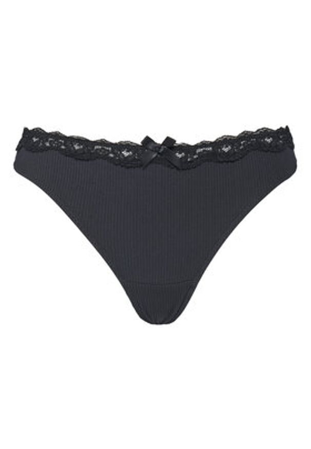 Hunkemöller Stringi Lola 202698 Czarny. Kolor: czarny. Materiał: syntetyk
