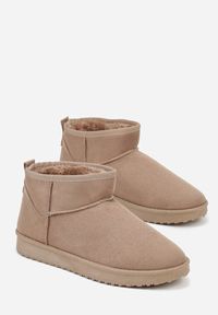 Renee - Ciemnobeżowe Śniegowce z Niską Cholewką Retira. Okazja: na co dzień. Wysokość cholewki: przed kostkę. Kolor: beżowy. Materiał: jeans. Szerokość cholewki: normalna. Sezon: zima. Styl: casual #7