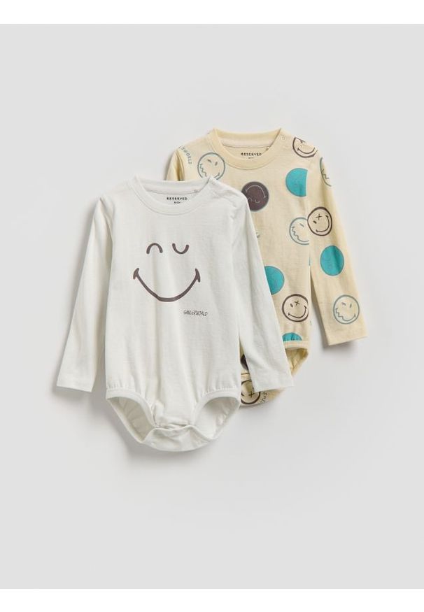 Reserved - Body SmileyWorld® 2 pack - jasnoszary. Kolor: szary. Materiał: dzianina, bawełna