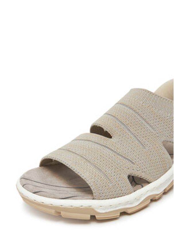 Rieker Sandały 68895-64 Beżowy. Kolor: beżowy. Materiał: materiał