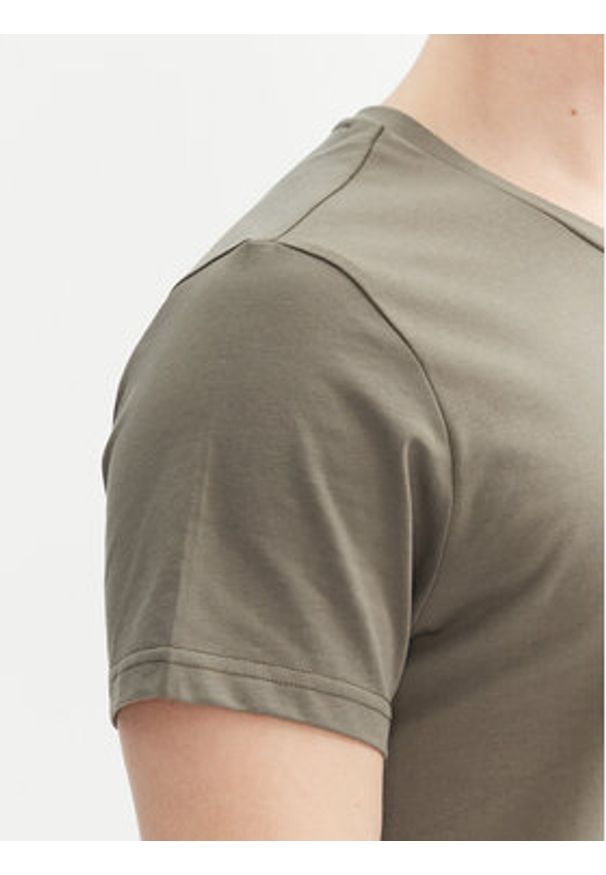 Aulp T-Shirt Roque Khaki Regular Fit. Kolor: brązowy. Materiał: bawełna