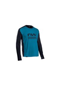 Koszulka rowerowa mtb NORTHWAVE EDGE Jersey LS niebieska. Kolor: wielokolorowy, niebieski, czarny. Materiał: jersey