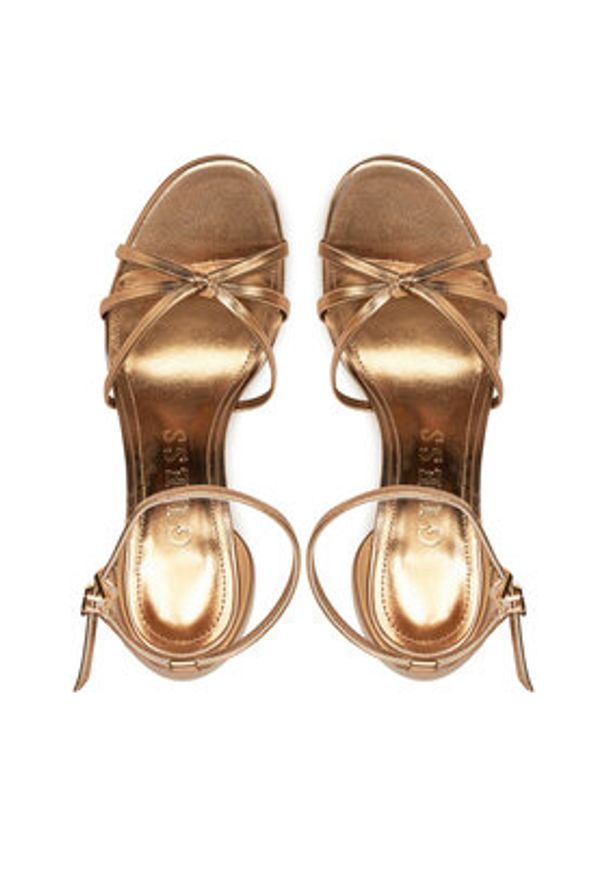 Guess Sandały FLJSPR LEL03 Złoty. Kolor: złoty. Materiał: skóra