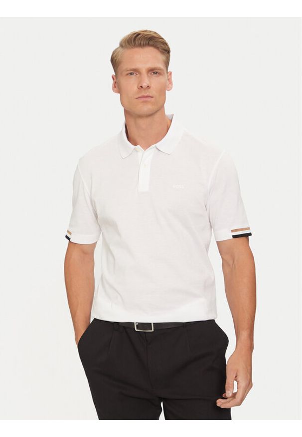 BOSS - Boss Polo Parlay 147 50467113 Biały Regular Fit. Typ kołnierza: polo. Kolor: biały. Materiał: bawełna