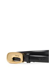 Calvin Klein Pasek Damski Elongated Chucnhy Buckle 15Mm LV04F7022G Czarny. Kolor: czarny. Materiał: skóra