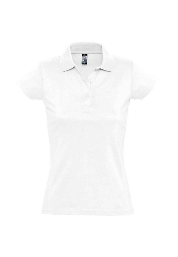 SOL'S - Damska Koszulka Polo Prescott Jersey. Typ kołnierza: polo. Kolor: biały. Materiał: jersey