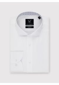 Pako Lorente - PAKO LORENTE – Biała koszula męska z kontrastowym wykończeniem. Kolor: biały. Materiał: bawełna. Długość rękawa: długi rękaw. Długość: długie. Wzór: gładki #5