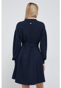 JOOP! - Joop! sukienka kolor granatowy mini oversize. Kolor: niebieski. Materiał: dzianina. Typ sukienki: oversize. Długość: mini #6