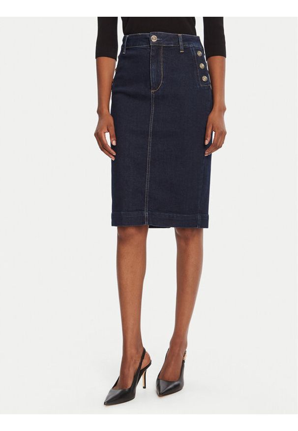 Liu Jo Spódnica jeansowa UF5092 D0264 Granatowy Regular Fit. Kolor: niebieski. Materiał: bawełna, jeans