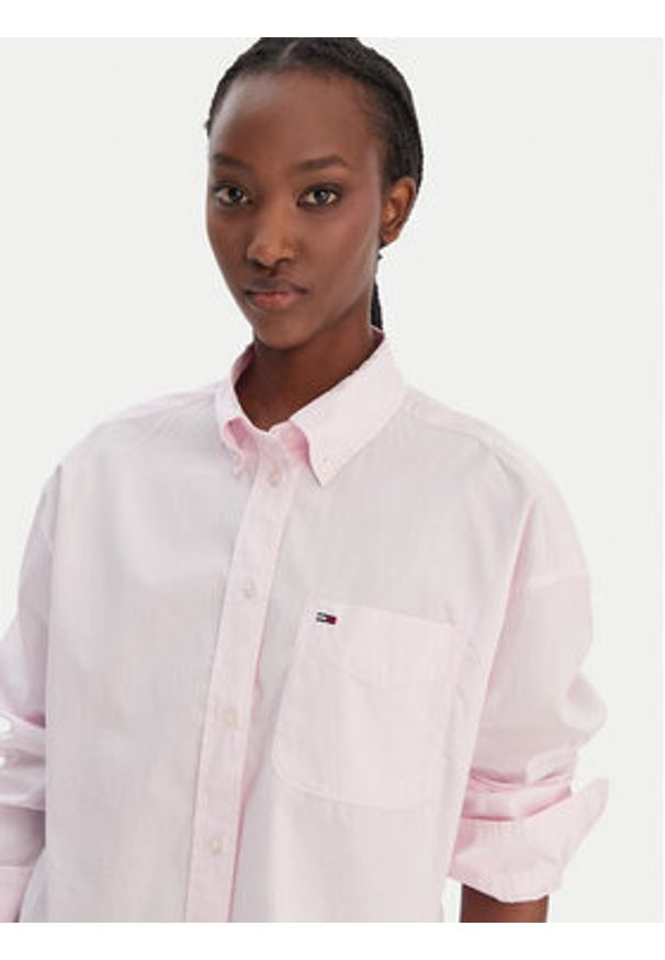 Tommy Jeans Koszula DW0DW22766 Różowy Regular Fit. Kolor: różowy. Materiał: bawełna
