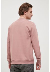 Only & Sons bluza męska kolor różowy gładka. Kolor: różowy. Materiał: dzianina, bawełna. Wzór: gładki #2