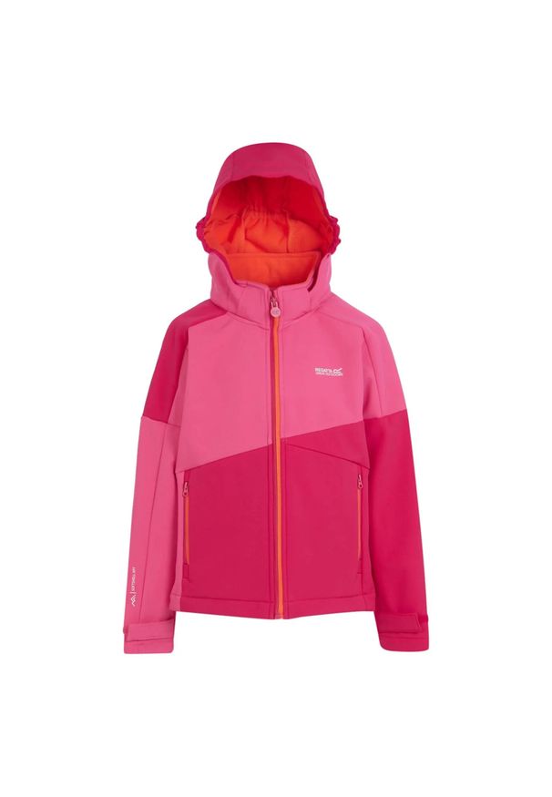 Kurtka softshellowa dla dzieci Regatta Acidity VII. Kolor: różowy. Materiał: softshell. Styl: młodzieżowy, sportowy