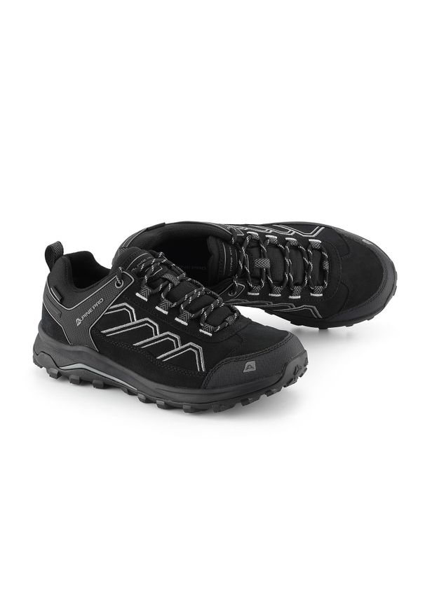 ALPINE PRO - Buty niskie turystyczne unisex Alpine Pro Gimie. Kolor: czarny. Materiał: skóra. Szerokość cholewki: normalna. Sport: turystyka piesza