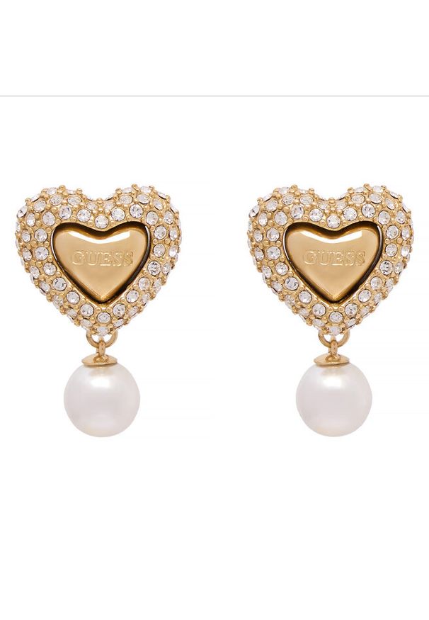 Kolczyki Guess. Materiał: złote. Kolor: złoty