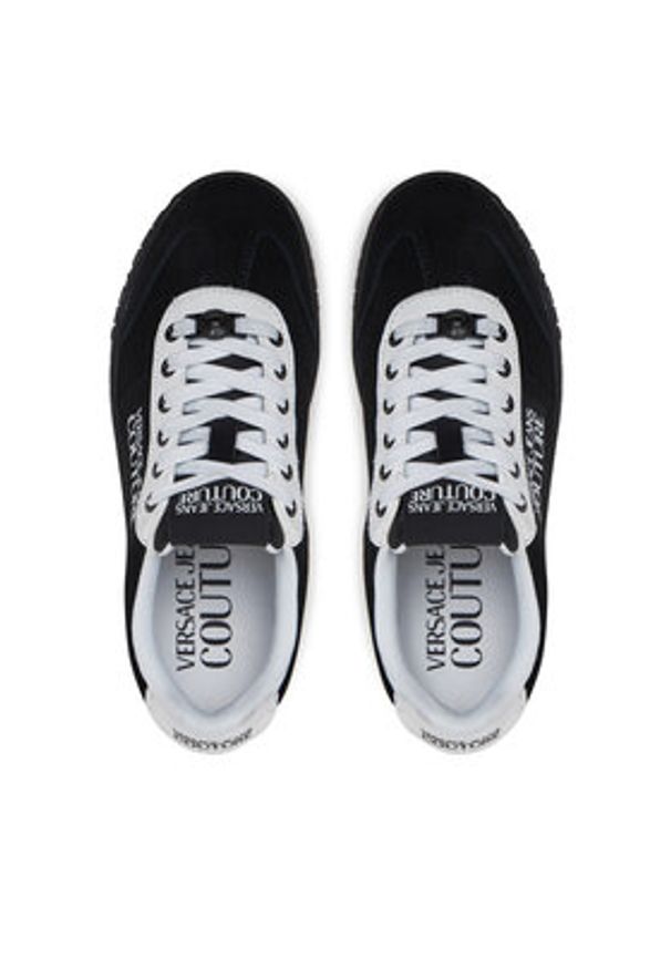 Versace Jeans Couture Sneakersy 78VA3SK6 Czarny. Kolor: czarny. Materiał: zamsz, skóra