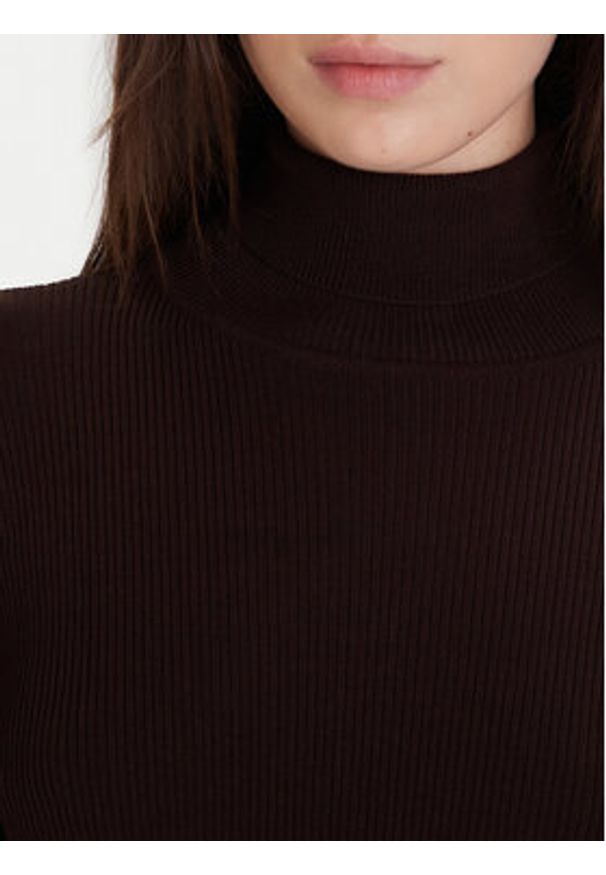 Morgan Sukienka dzianinowa 242-REGOYA Brązowy Slim Fit. Kolor: brązowy. Materiał: wiskoza