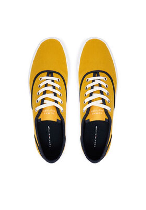 TOMMY HILFIGER - Tommy Hilfiger Tenisówki Th Vulc Cup Long Lace Canvas FM0FM05874 Żółty. Kolor: żółty. Materiał: materiał