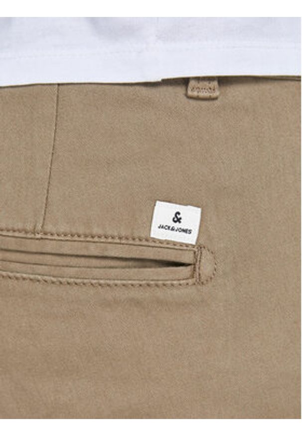 Jack & Jones - Jack&Jones Spodnie materiałowe Marco Dave 12174307 Beżowy Slim Fit. Kolor: beżowy. Materiał: bawełna