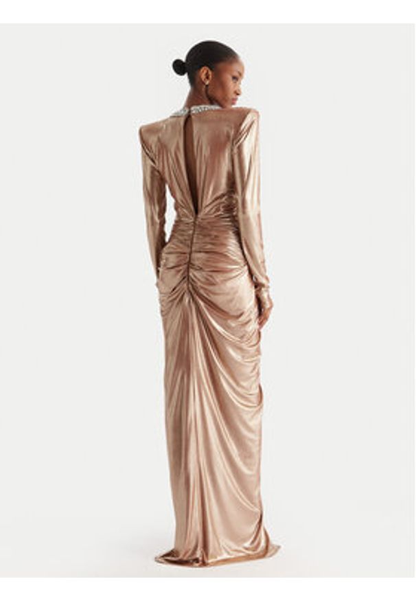 Babylon Sukienka wieczorowa S00835 Złoty Regular Fit. Kolor: złoty. Materiał: syntetyk. Styl: wizytowy