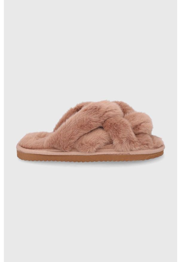Flip*Flop Kapcie kolor brązowy. Kolor: brązowy. Materiał: materiał. Wzór: gładki