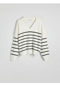 Reserved - Sweter oversize - złamana biel. Materiał: wiskoza, dzianina