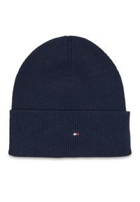 TOMMY HILFIGER - Tommy Hilfiger Czapka Essential Flag Beanie AW0AW15309 Granatowy. Kolor: niebieski. Materiał: bawełna #1