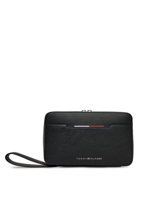 TOMMY HILFIGER - Tommy Hilfiger Kosmetyczka Th Central Washbag AM0AM13524 Czarny. Kolor: czarny. Materiał: skóra