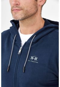 La Martina - LA MARTINA Granatowa bluza męska na zamek z kapturem, Rozmiar XL. Typ kołnierza: kaptur. Kolor: niebieski #4
