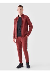 4f - 4F Spodnie treningowe szybkoschnące męskie - czerwone XL. Kolor: czerwony. Materiał: materiał, włókno, syntetyk, elastan. Wzór: jednolity. Sport: fitness