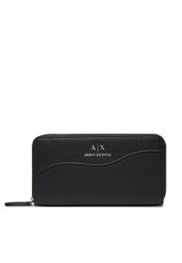 Armani Exchange Duży Portfel Damski 948068 CC783 00020 Czarny. Kolor: czarny. Materiał: materiał