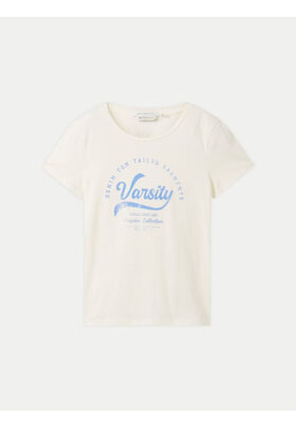 Tom Tailor Denim T-Shirt 1040185 Biały Regular Fit. Kolor: biały. Materiał: bawełna