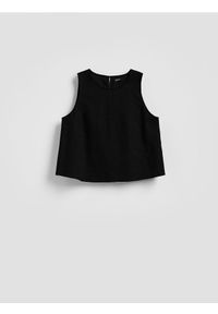 Reserved - Lniana bluzka - czarny. Kolor: czarny. Materiał: len #1