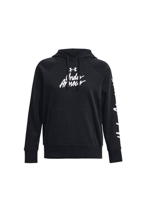 Bluzy treningowa damska Under Armour Ua Rival Fleece Graphic Hdy. Typ kołnierza: kaptur. Kolor: czarny. Sport: fitness