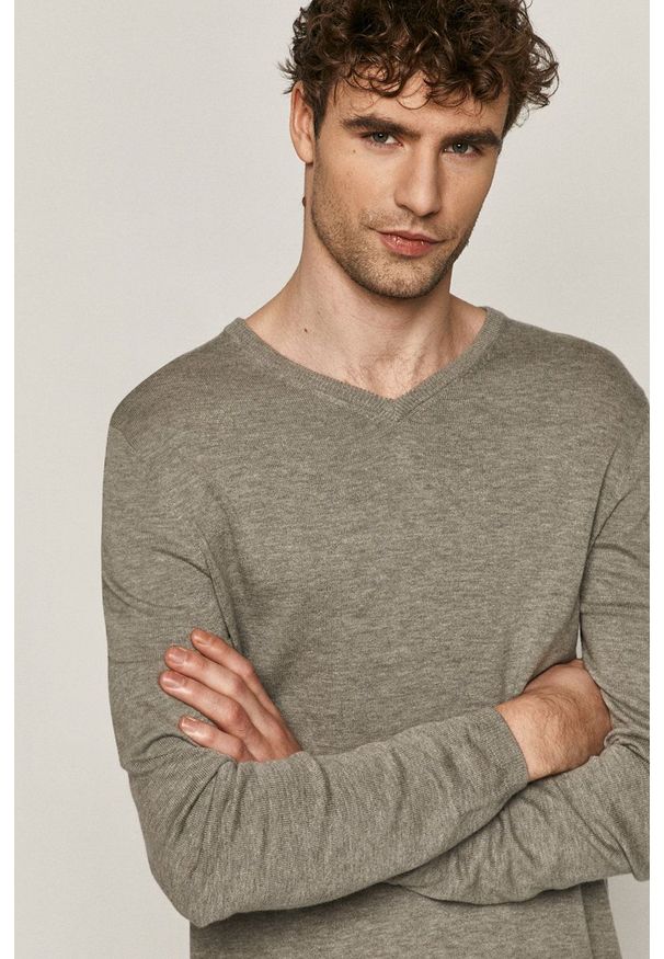 medicine - Medicine - Sweter Basic. Okazja: na co dzień. Kolor: szary. Długość rękawa: długi rękaw. Długość: długie. Styl: casual