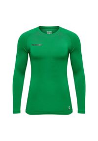 Koszulka termoaktywna z długim rękawem dla dorosłych Hummel First Performance. Kolor: zielony. Materiał: jersey. Długość rękawa: długi rękaw. Długość: długie