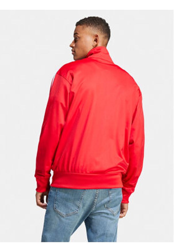 Adidas - adidas Bluza adicolor Classics IJ7060 Czerwony Loose Fit. Kolor: czerwony. Materiał: syntetyk