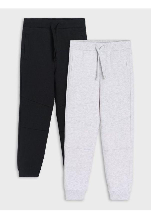 Sinsay - Spodnie slim z przeszyciami 2 pack - czarny. Kolor: czarny