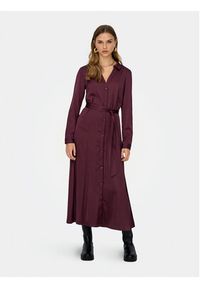 only - ONLY Sukienka koszulowa Mika 15361725 Bordowy Regular Fit. Kolor: czerwony. Materiał: syntetyk. Typ sukienki: koszulowe #5