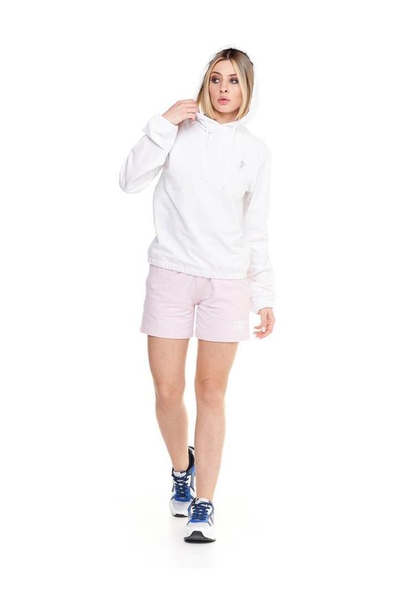 LEONE 1947 APPAREL - Krótka bluza z kapturem Chic Boxing. Typ kołnierza: kaptur. Kolor: biały. Materiał: tkanina. Długość: krótkie. Sport: fitness