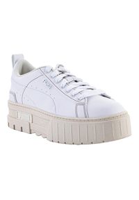 Puma - Kobiety/Panie Mayze Infuse Skórzane Buty Sportowe. Kolor: biały. Materiał: skóra. Styl: sportowy
