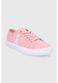 Calvin Klein Jeans Tenisówki YW0YW00402.TIV damskie kolor różowy. Nosek buta: okrągły. Zapięcie: sznurówki. Kolor: różowy. Materiał: guma #2