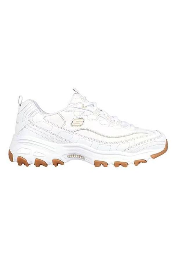 skechers - Buty do chodzenia damskie Skechers Damskie D'lites Good. Kolor: biały. Materiał: skóra, syntetyk, materiał. Szerokość cholewki: normalna. Sport: turystyka piesza