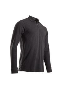 INESIS - Koszulka polo do golfa MW500 męska. Typ kołnierza: polo, golf. Kolor: czarny. Materiał: materiał, bawełna, poliester #1