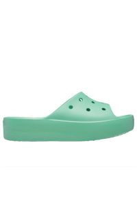 Klapki Crocs Classic Platform Slide 208180-3UG - zielone. Kolor: zielony. Materiał: materiał. Sezon: lato. Obcas: na platformie #1