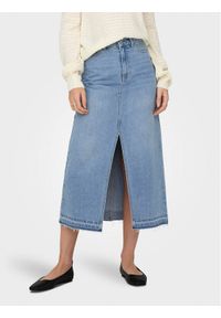 JDY Spódnica jeansowa Bella 15317441 Niebieski Regular Fit. Kolor: niebieski. Materiał: bawełna