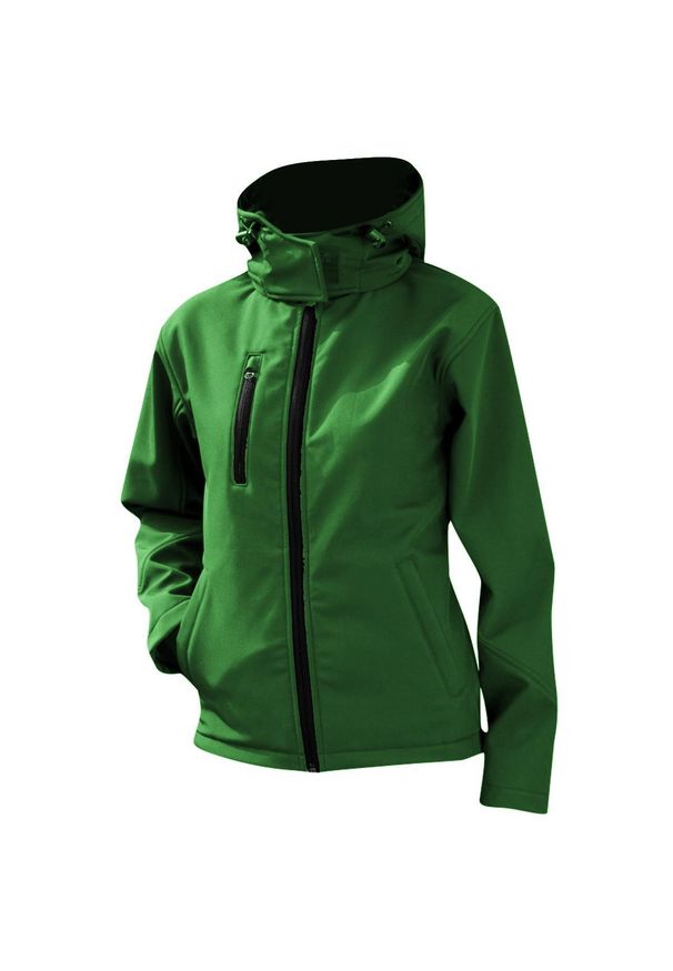 RESULT - Damska Kurtka Softshell Z Kapturem Core Damska Lite. Typ kołnierza: kaptur. Kolor: biały, wielokolorowy, zielony, czarny. Materiał: softshell